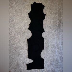 Cutout black midi dress